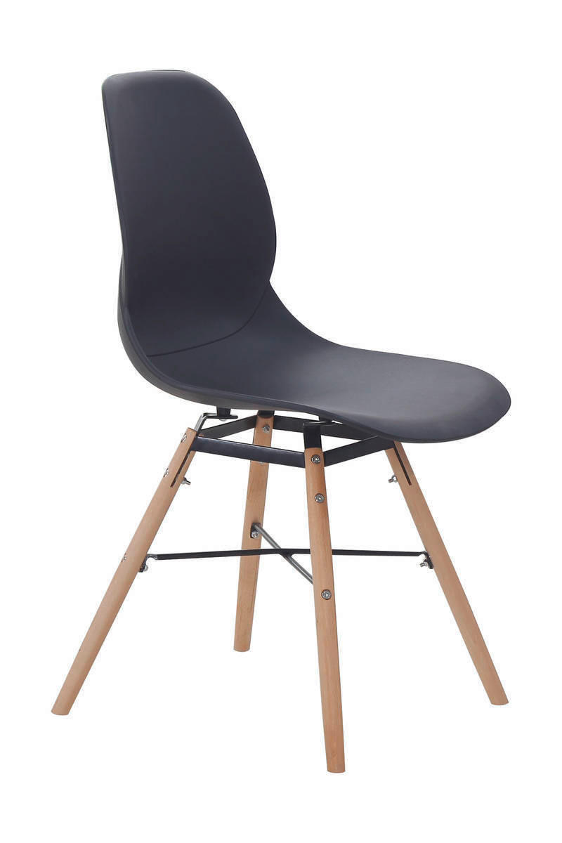 STUHL-SET 2 Stück  in Eisen  - Schwarz, LIFESTYLE, Holz/Kunststoff (45/82/53,5cm) - Kayoom