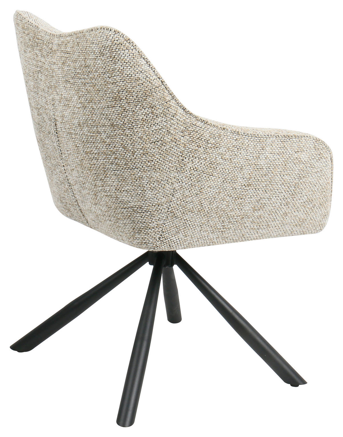 ARMLEHNSTUHL  in Eisen Webstoff  - Schwarz/Braun, MODERN, Textil/Metall (63/83/60cm) - MID.YOU