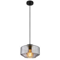 HÄNGELEUCHTE 24/120 cm    - Schwarz, Design, Glas/Metall (24/120cm) - Globo