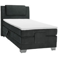 BOXSPRINGBETT 100/200 cm  in Schwarz  - Silberfarben/Schwarz, Konventionell, Kunststoff/Textil (100/200cm) - Esposa