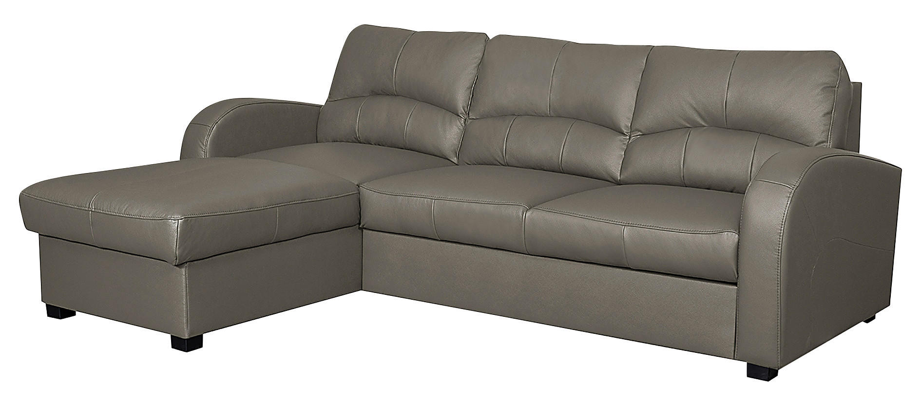 ECKSOFA in Lederlook Echtleder Schlammfarben  - Schlammfarben/Schwarz, Design, Leder/Kunststoff (168/227cm) - Livetastic