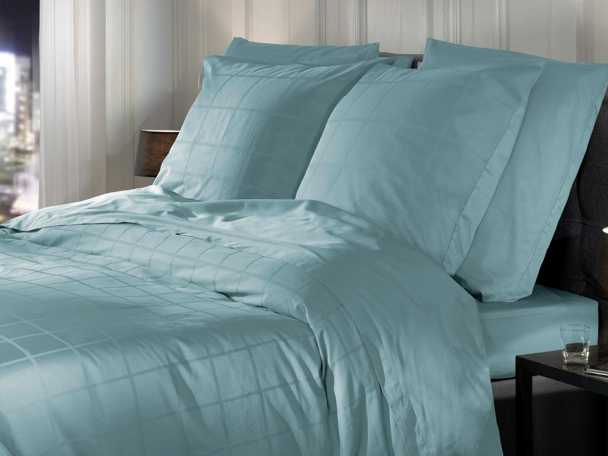 BETTWÄSCHE 2-teilig Diamante Makosatin 135/200 cm  - Blau, Basics, Textil (135/200cm)
