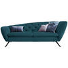 CHESTERFIELD-SOFA Mikrofaser Schwarz, Petrol  - Petrol/Schwarz, Design, Textil/Metall (223/84/90cm) - Pure Home Lifestyle