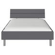BETT 140/200 cm  in Grau  - Alufarben/Grau, Design, Holzwerkstoff/Metall (140/200cm) - Carryhome