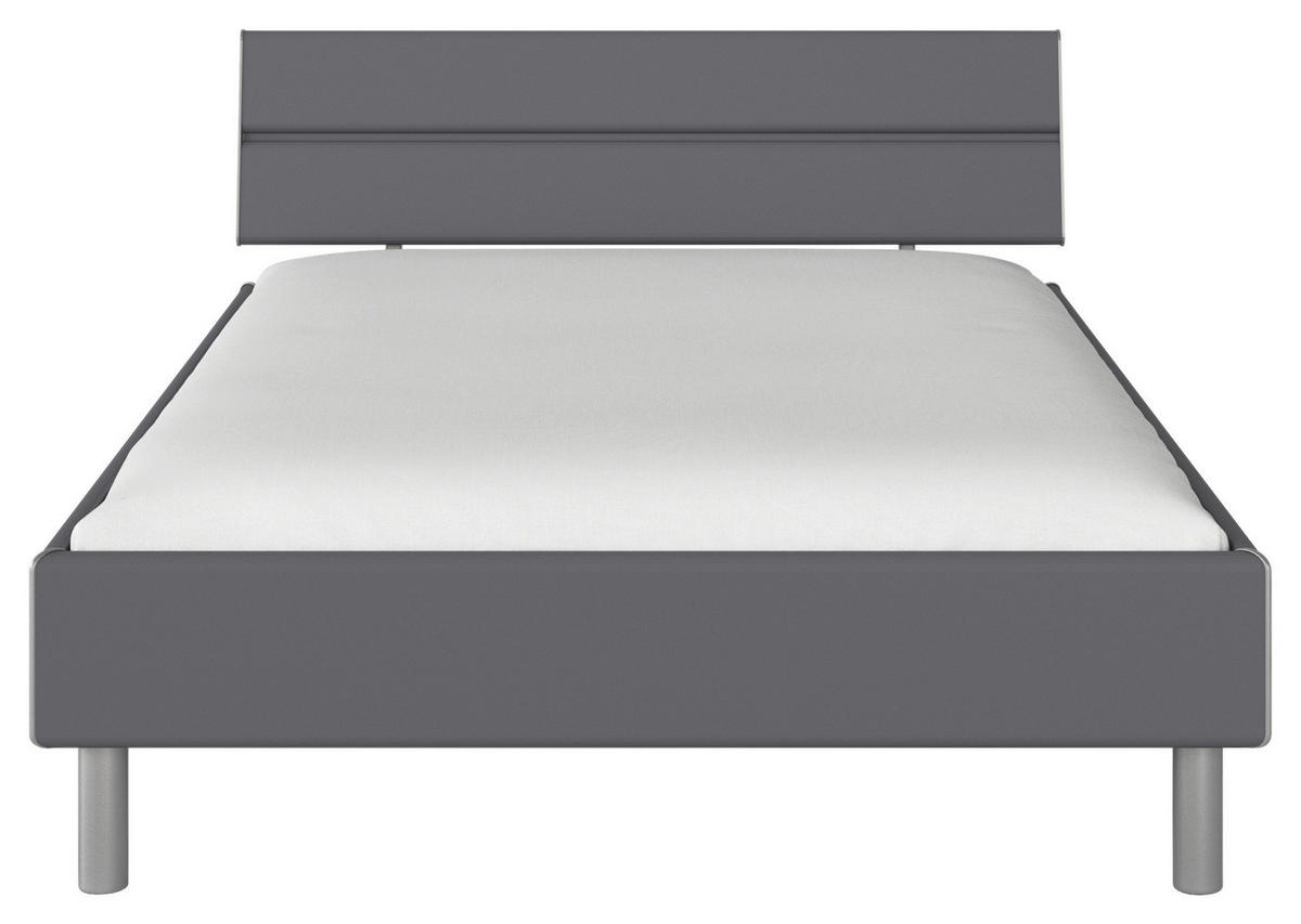 BETT 140/200 cm  in Grau  - Alufarben/Grau, Design, Metall (140/200cm) - Carryhome