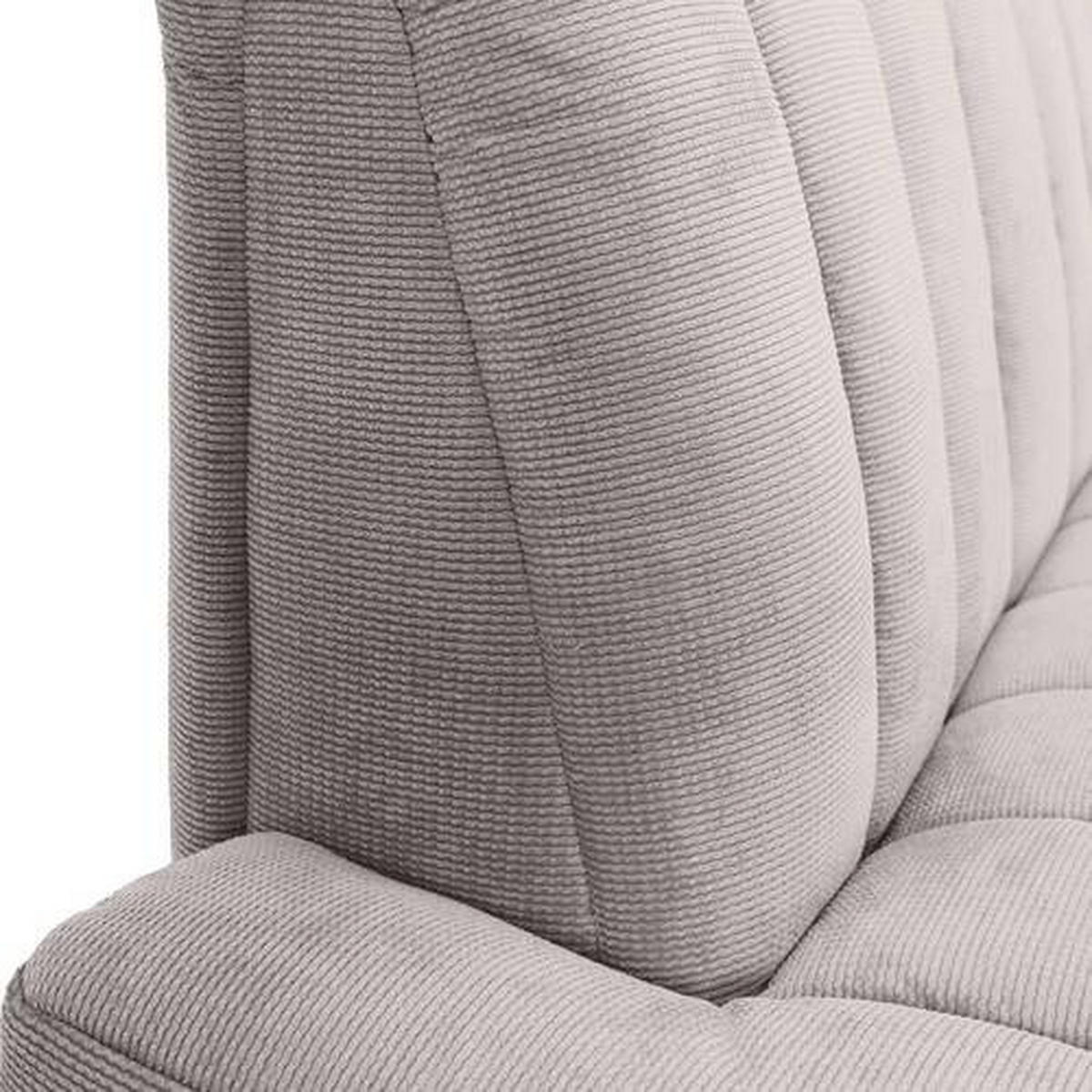SITZBANK in Textil Hellgrau  - Hellgrau/Schwarz, Design, Textil/Metall (195/87/77cm) - Novel