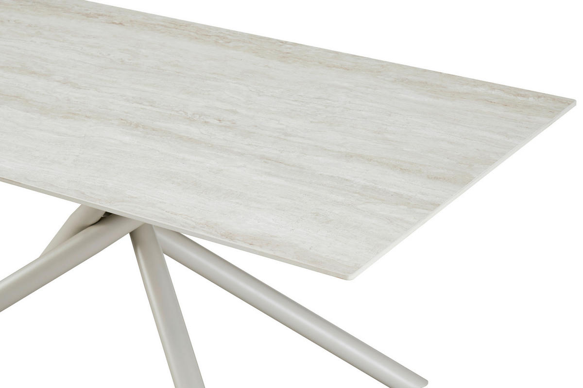 ESSTISCH rechteckig Beige  - Beige, MODERN, Stein/Metall (180/76/90cm) - MID.YOU