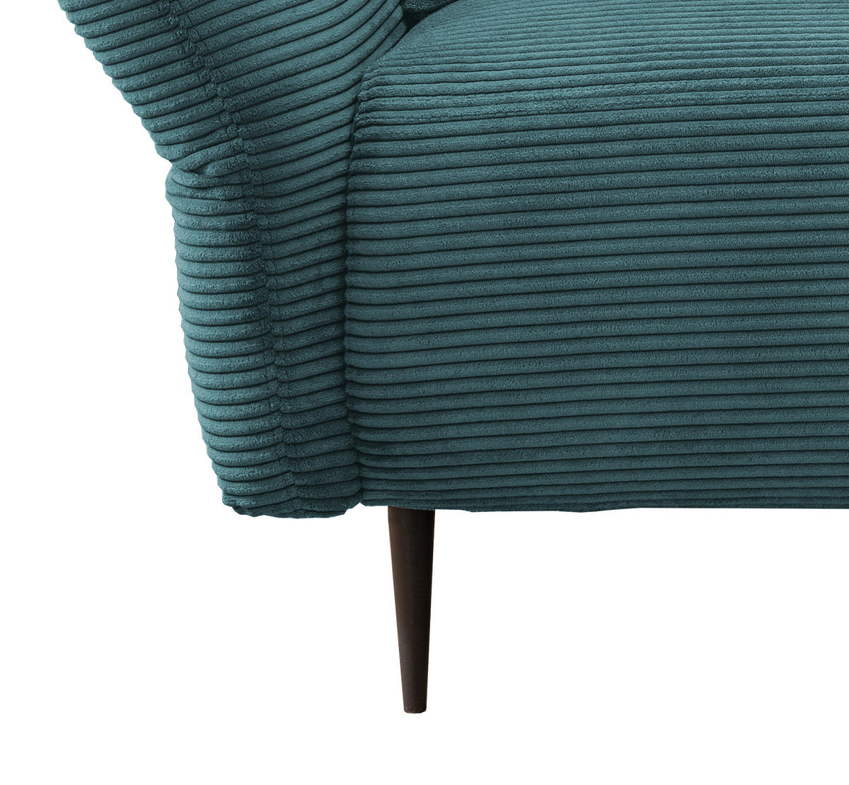 ECKSOFA Petrol Cord  - Petrol/Schwarz, Design, Textil/Metall (256/294cm) - Livetastic