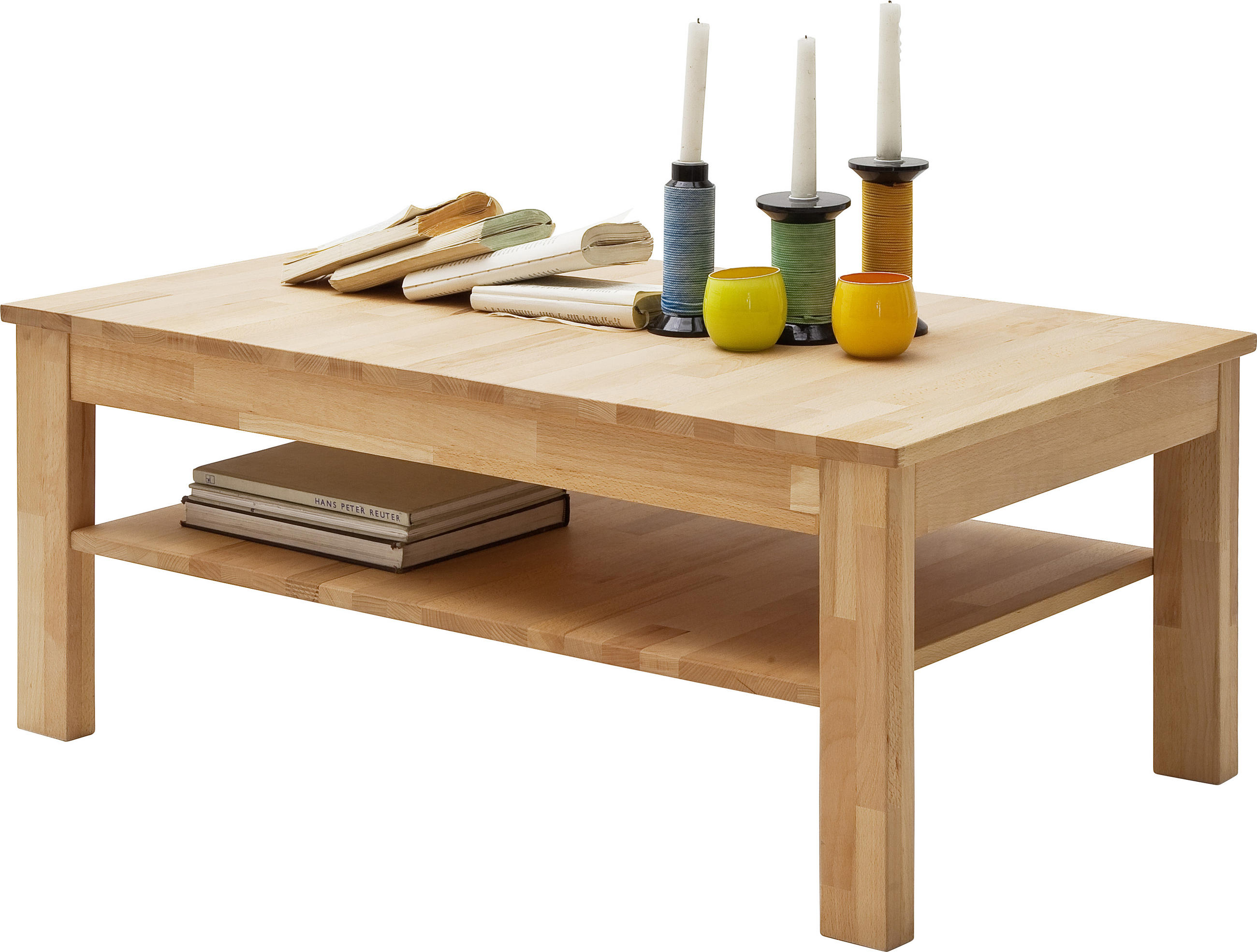 Thumbnail - Mid.you Couchtisch, Buche, Holz, Kernbuche, massiv, rechteckig, eckig, 62x44x104 cm, Wohnzimmer, Wohnzimmertische, Couch...