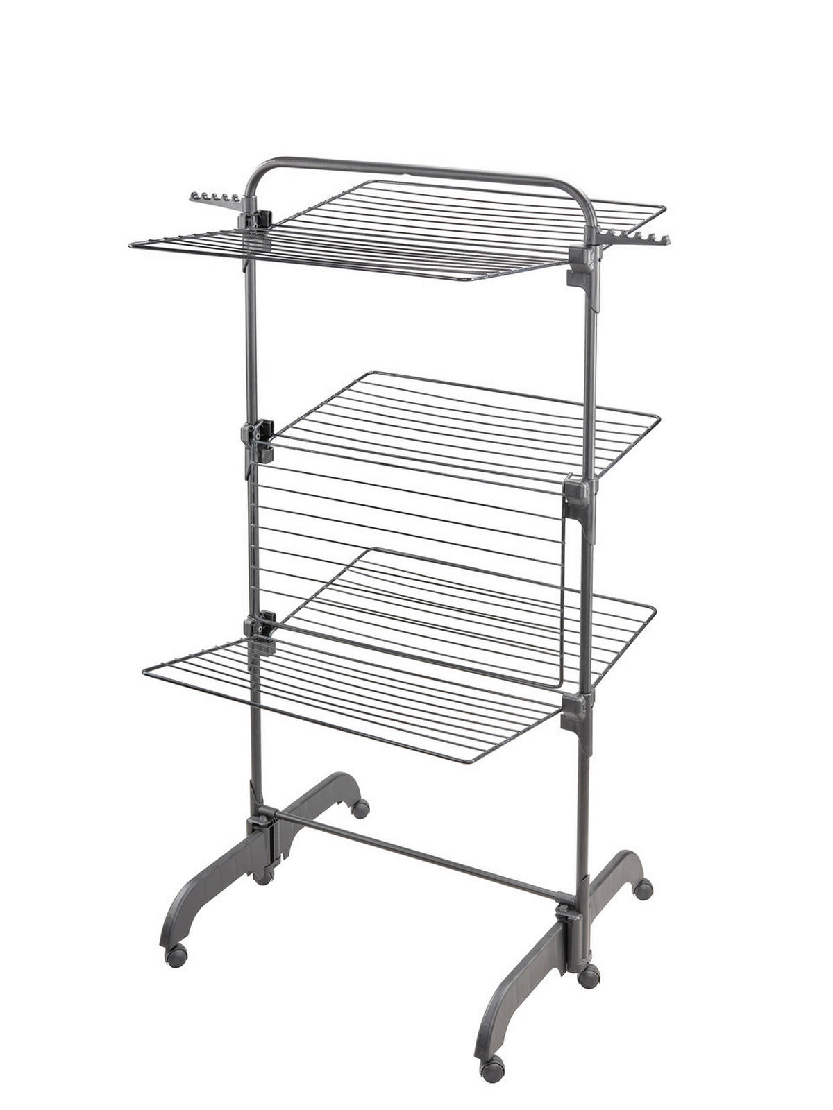 TURMWÄSCHETROCKNER COMFORT TOWER 420 BLACK 76,5/70/145 cm  - Schwarz, Basics, Kunststoff (76,5/70/145cm) - Leifheit