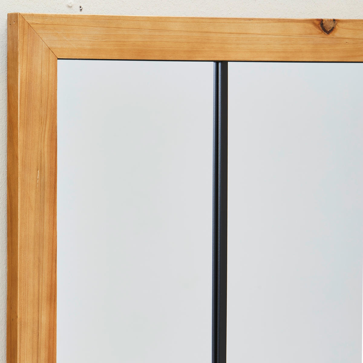 WANDSPIEGEL 80/120/3 cm    in rechteckig  - Schwarz/Naturfarben, Design, Glas/Holz (80/120/3cm) - MID.YOU