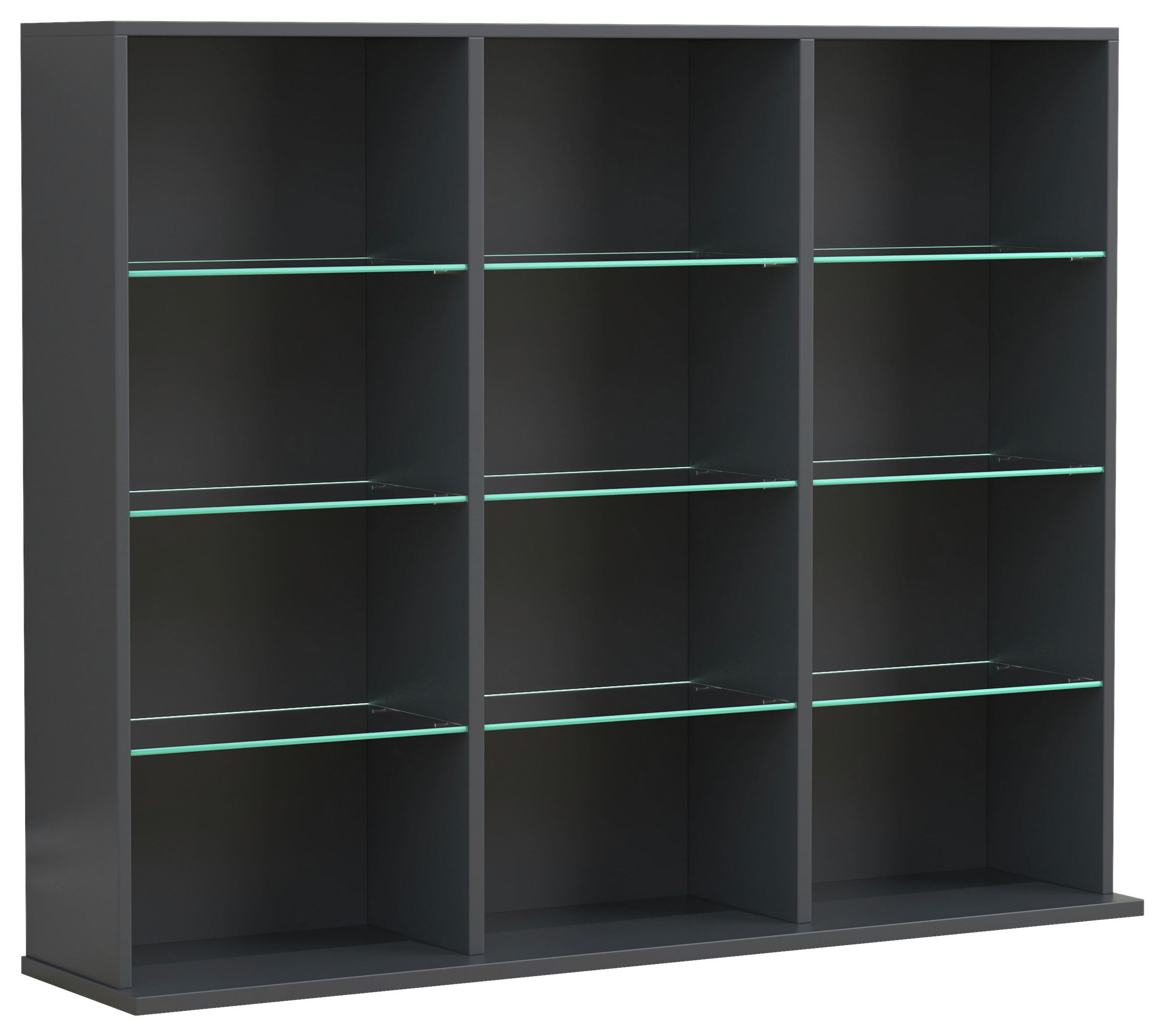 STANDREGAL Anthrazit  - Anthrazit, Design, Glas/Holzwerkstoff (102/82/23cm) - MID.YOU