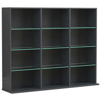 HYLLA i 102/82/23 cm antracit  - antracit, Design, trämaterial/glas (102/82/23cm) - MID.YOU