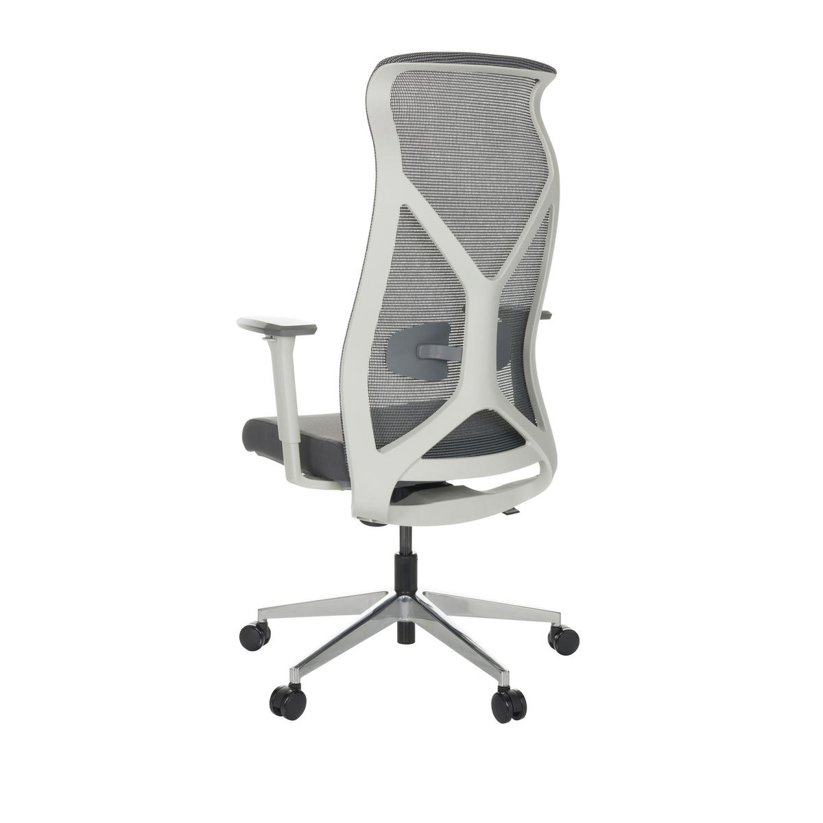 DREHSTUHL Schwarz  - Silberfarben/Schwarz, Basics, Kunststoff/Textil (69/119-128/60cm) - MID.YOU