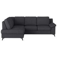 ECKSOFA in Flachgewebe Dunkelblau  - Schwarz/Dunkelblau, Konventionell, Textil/Metall (170/242cm) - Cotta