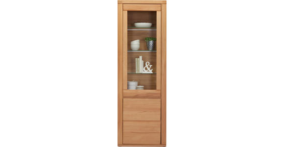 VITRINE Kernbuche furniert, massiv Buchefarben - Buchefarben, KONVENTIONELL, Glas/Holz (66/204/38cm) - Voleo