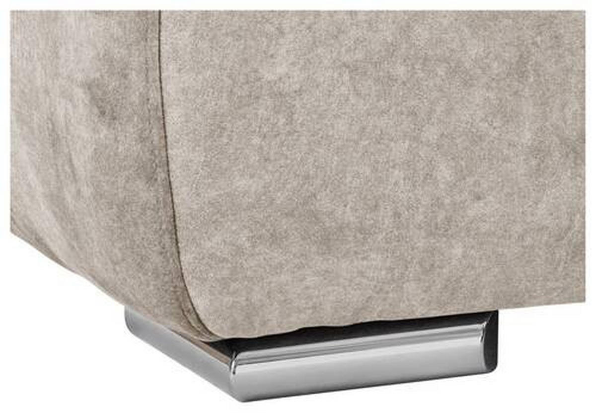 ECKSOFA in Velours Hellbraun  - Chromfarben/Hellbraun, Konventionell, Kunststoff/Textil (247/247cm) - Carryhome