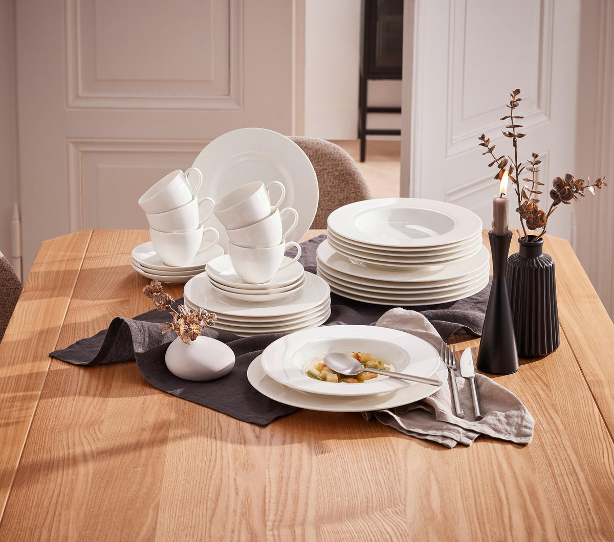 KOMBI SERVIS    30-dijelni   Basic White  - bijela, Konvencionalno, keramika - Villeroy & Boch