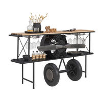 BAR in Naturfarben, Schwarz  - Schwarz/Naturfarben, Trend, Holz/Metall (190/60/93cm)