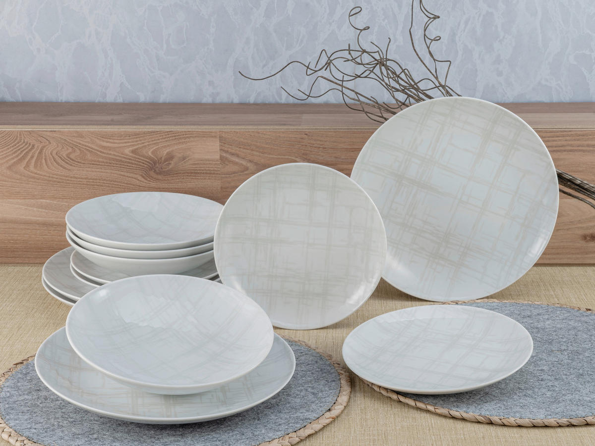 JEDÁLENSKÝ SERVIS, porcelán - viacfarebná/biela, Basics, keramika - Creatable