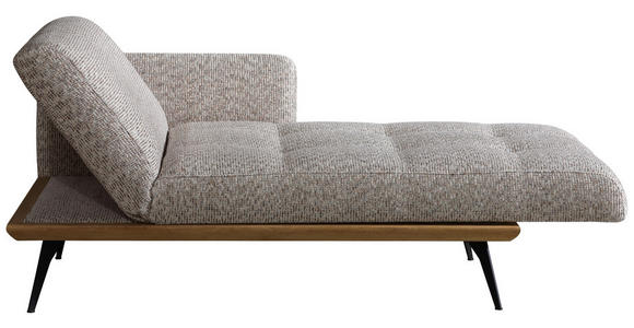 RÉCAMIERE Beigebraun Flachgewebe  - Beigebraun/Schwarz, Design, Holz/Textil (180/85/106cm) - Dieter Knoll