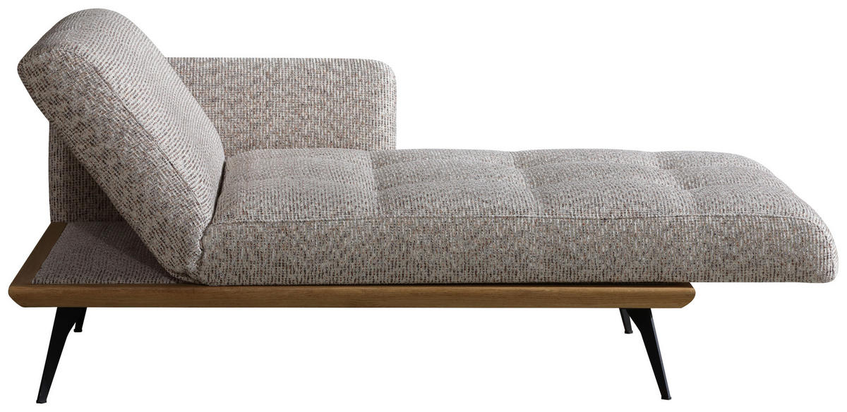 RÉCAMIERE Beigebraun  - Beigebraun/Schwarz, Design, Holz/Textil (180/85/106cm) - Dieter Knoll