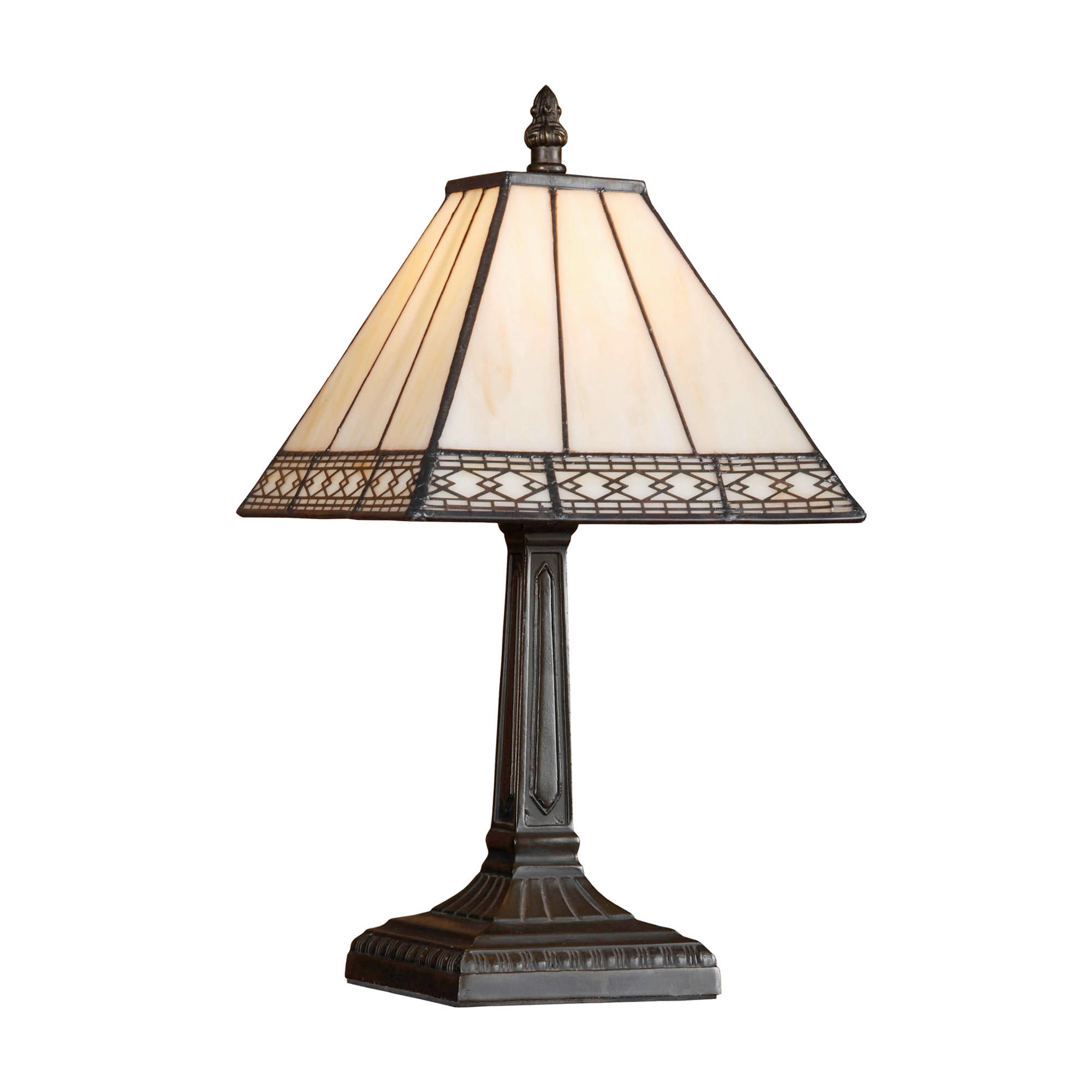 ASZTALI LÁMPA - barna/többszínű, Basics, Üveg/fém (34/17/17cm)