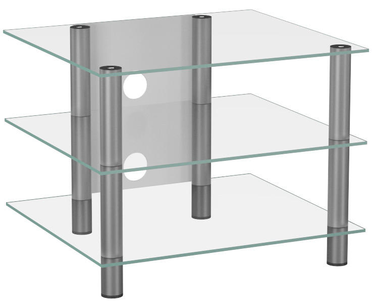 Phonotisch in Klar/Silberfarbe - Klar/Silberfarben, Konventionell, Glas/Metall (60/45/42cm) - MID.YOU