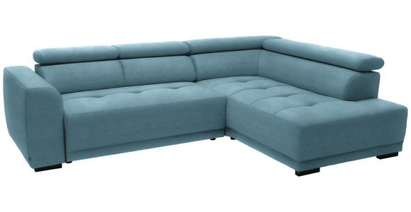 ECKSOFA in Feincord Türkis 284/205 cm - Türkis/Schwarz, Design, Kunststoff/Textil (284/205cm) - Xora