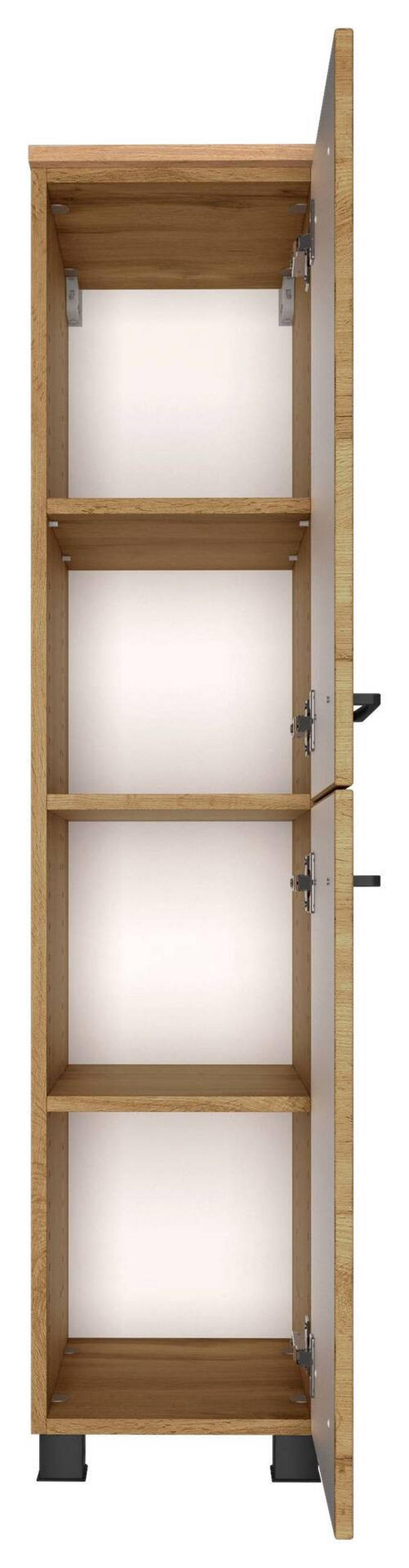 MIDI SKŘÍŇKA, barvy dubu, 30/130/35 cm - černá/barvy dubu, Moderní, kov/kompozitní dřevo (30/130/35cm) - Held