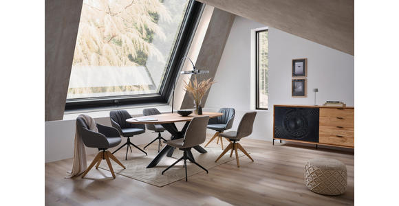 ESSTISCH in Holz, Metall 200/110/75 cm - Eichefarben/Anthrazit, Design, Holz/Metall (200/110/75cm) - Valnatura