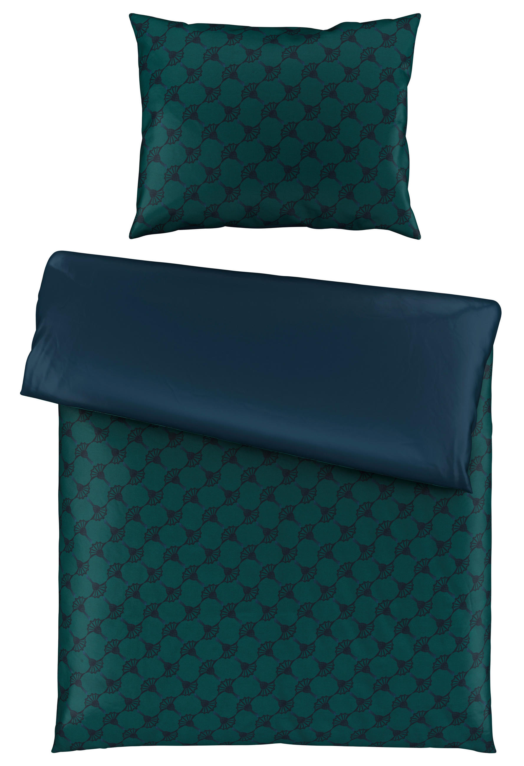 OBOUSTRANNÉ POVLEČENÍ, makosatén, tmavě modrá, tmavě zelená, 140/200 cm - tmavě zelená/tmavě modrá, Design, textil/přírodní materiály (140/200cm) - Joop!