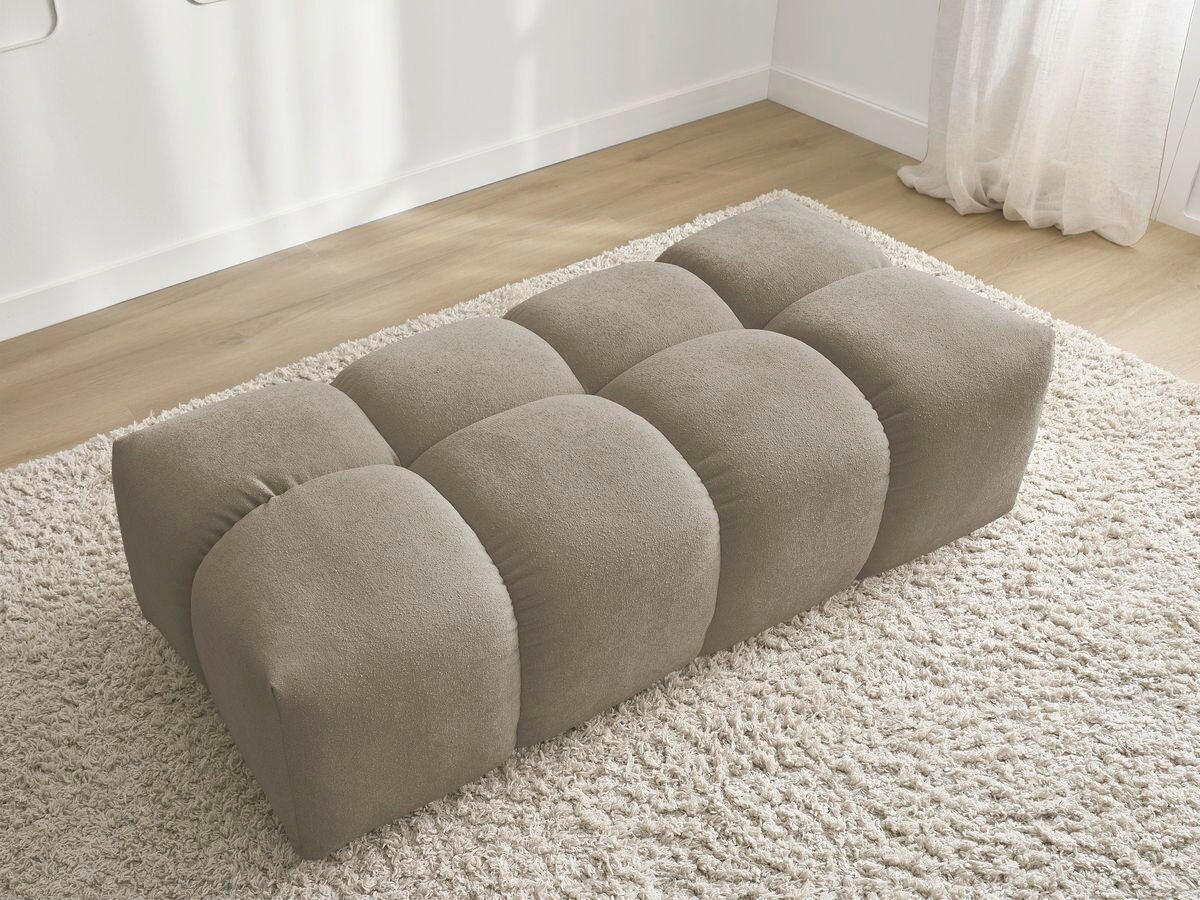 HOCKER EVEREST Flachgewebe Taupe  - Taupe/Schwarz, MODERN, Kunststoff/Textil (166/100/40cm)