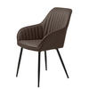 STOL MED ARMSTÖD läderimitation  - svart/mörkbrun, Design, metall/textil (58/84/59cm) - Best Price