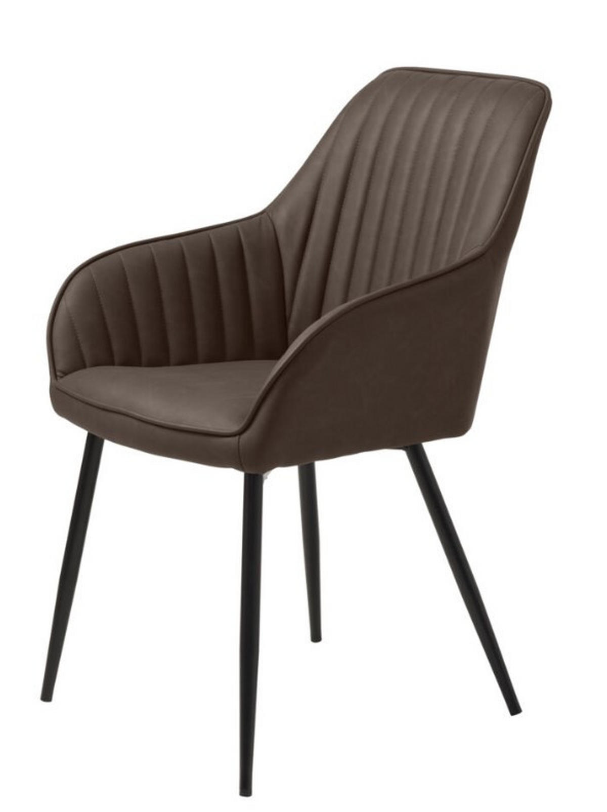 STOL MED ARMSTÖD läderimitation  - svart/mörkbrun, Design, metall/textil (58/84/59cm) - Best Price