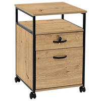 POJÍZDNÝ KONTEJNER, 43/66/45 cm - černá/dub artisan, Design, kov/kompozitní dřevo (43/66/45cm) - Carryhome