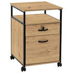 ROLLCONTAINER Schwarz, Eiche Artisan  - Schwarz/Eiche Artisan, Design, Holzwerkstoff/Kunststoff (43/66/45cm) - Carryhome