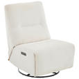 RELAXSESSEL in Textil Creme  - Creme/Schwarz, Design, Textil/Metall (74/105/92cm) - Carryhome