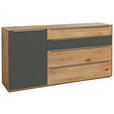 SIDEBOARD  in  - Eichefarben/Silberfarben, Design, Glas/Holz (183/91/43cm) - Waldwelt