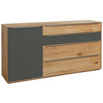 SIDEBOARD  in  - Eichefarben/Silberfarben, Design, Glas/Holz (183/91/43cm) - Waldwelt