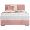 BOXBETT 90/200 cm  in Rosa  - Chromfarben/Rosa, KONVENTIONELL, Kunststoff/Textil (90/200cm) - Carryhome