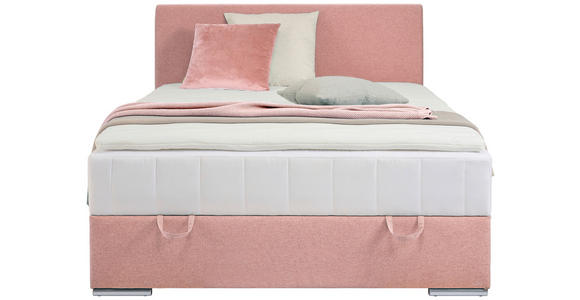 BOXBETT 90/200 cm  in Rosa  - Chromfarben/Rosa, KONVENTIONELL, Kunststoff/Textil (90/200cm) - Carryhome