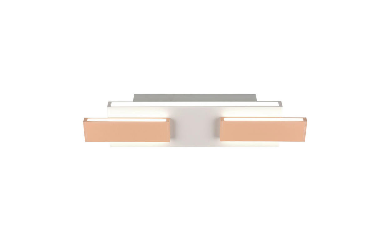 LED-WANDLEUCHTE Rivera 36/8/7 cm   - Aprikose/Grau, Design, Metall (36/8/7cm) - Musterring