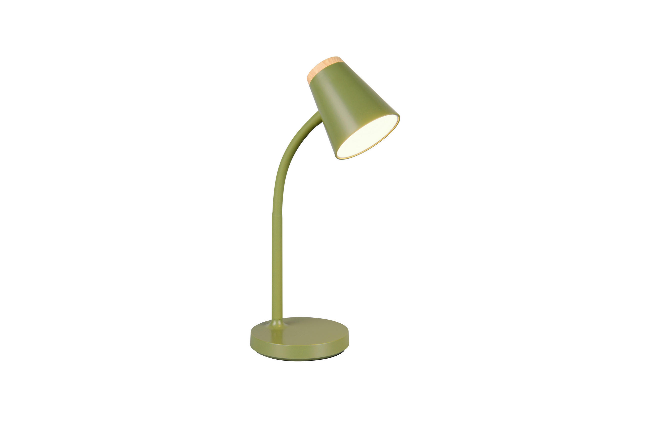 LED BORDSLAMPA - grön/brun, Basics, metall/plast (36/13/23cm)