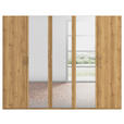 DREHTÜRENSCHRANK 251/197/60 cm 5-türig Eichefarben  - Eichefarben/Silberfarben, Design, Glas/Holzwerkstoff (251/197/60cm) - Novel