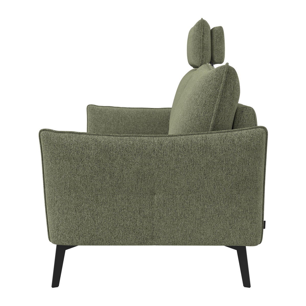 3-SITZER-SOFA Chenille Grün  - Schwarz/Grün, Konventionell, Textil/Metall (184/90/92cm) - Elegando