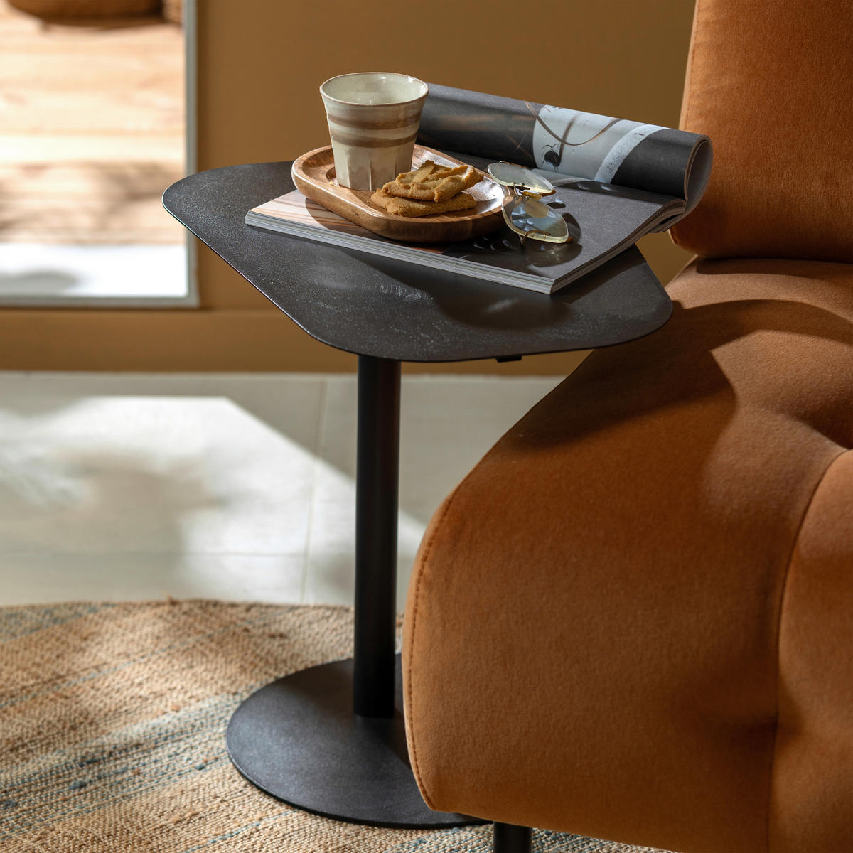 BEISTELLTISCH 50/38/50 cm Schwarz Freiform  - Schwarz, Design, Metall (50/38/50cm) - Livetastic