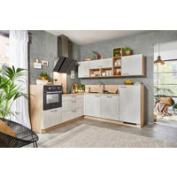 ECKKÜCHE 245/225 cm  in Weiß, Eichefarben  - Eichefarben/Weiß, MODERN, Holzwerkstoff (245/225cm) - Welnova