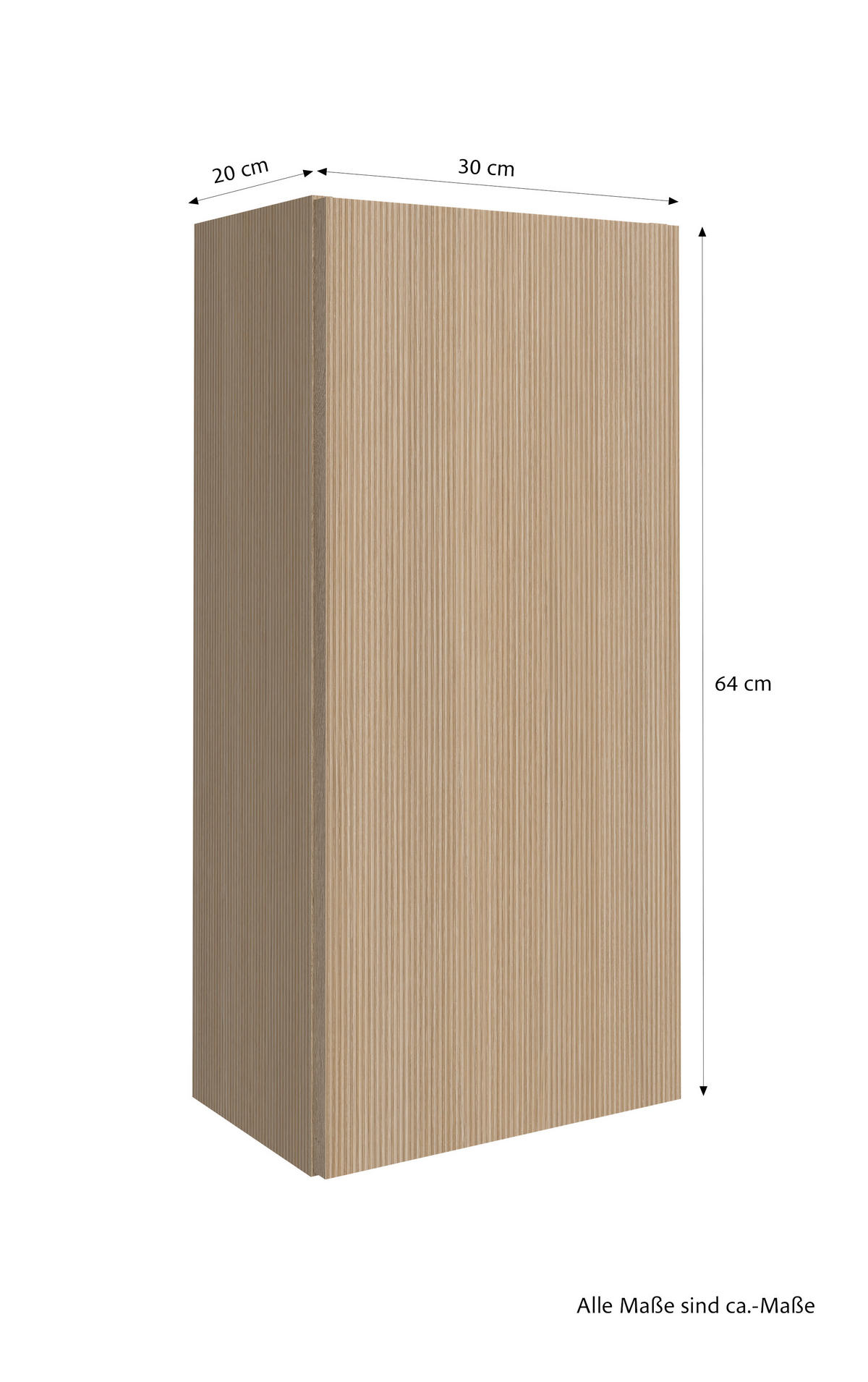 HÄNGESCHRANK 30/64/20 cm  - Eichefarben, KONVENTIONELL, Holzwerkstoff (30/64/20cm) - Xora