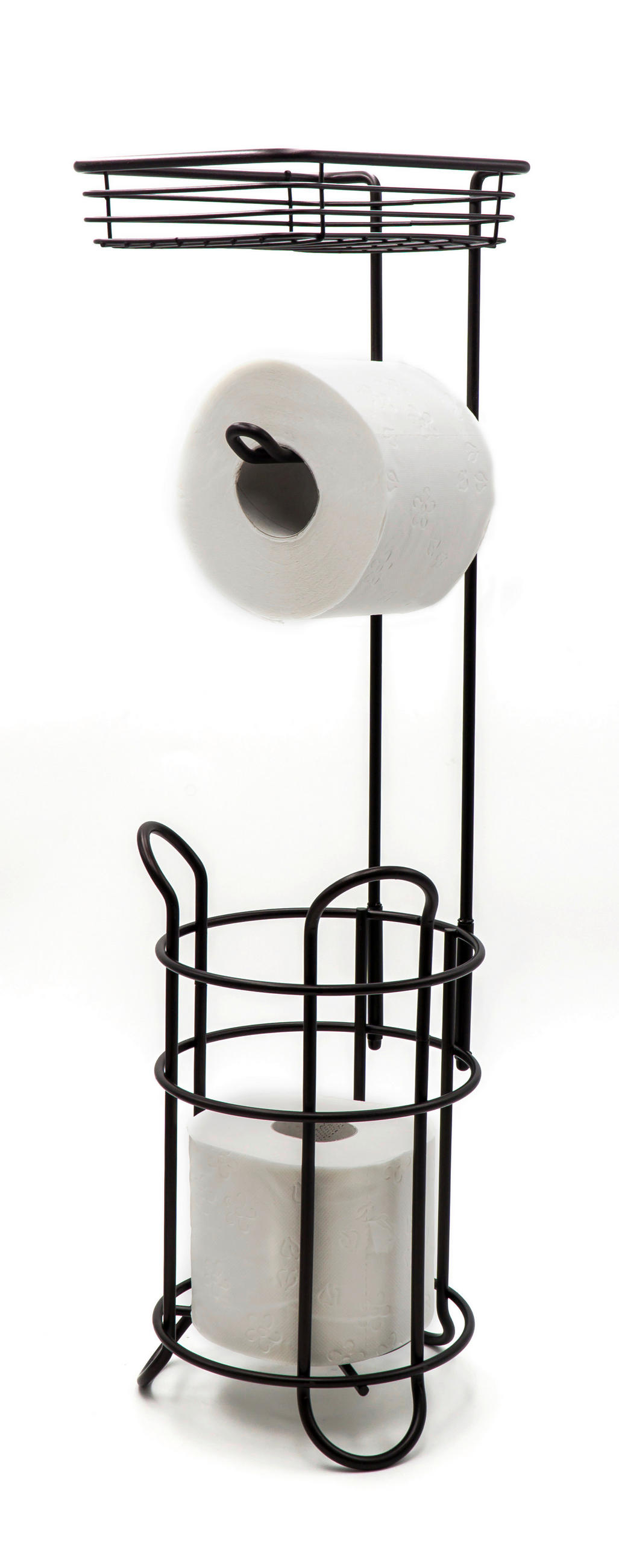 SUPORT PENTRU HÂRTIE IGIENICĂ  - negru, Basics, metal (18/59/16cm) - Sadena